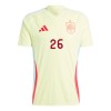 Camisola Espanha Pedri 26 Homen Equipamento 2ª Euro 2024